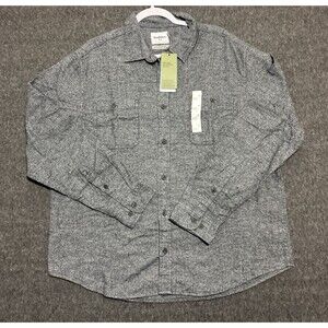 Goodfellow & Co Men's Flannel Midweight Fit Button Up Gray Xtra Large